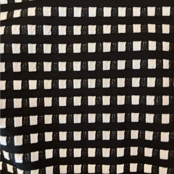 Anthropologie Pleione Gingham Black and White Checkered Women Top Scalloped - Picture 5 of 6